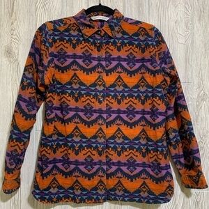 Woolrich Aztec Keystone Western Womens Flannel Button Down Long Sleeve Shirt M